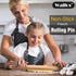 WALFOS French Rolling Pin and Silicone Baking Mat Set - Non-Stick Beech Wood Rolling Pin 15.7 Inch for Baking