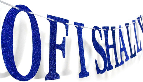 Ofishally Ours Fishing Adoption Banner, Themed Family Party Decor, Welcome Home Blue Glitter