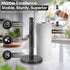 12 inch Countertop Flexzion Marble Paper Towel Holder (Black) - Kitchen Paper Towel Holder Stand Rack with Roll