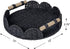 CubesLand Round Scalloped Decorative Centerpiece Tray for Coffee Table, Home Decor, Living Room - Black Tray w/Wooden