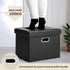 17x13x13in COSYLAND Ottoman with Storage Folding Leather Ottoman Footrest Foot Stool Black Ottoman for Room Small