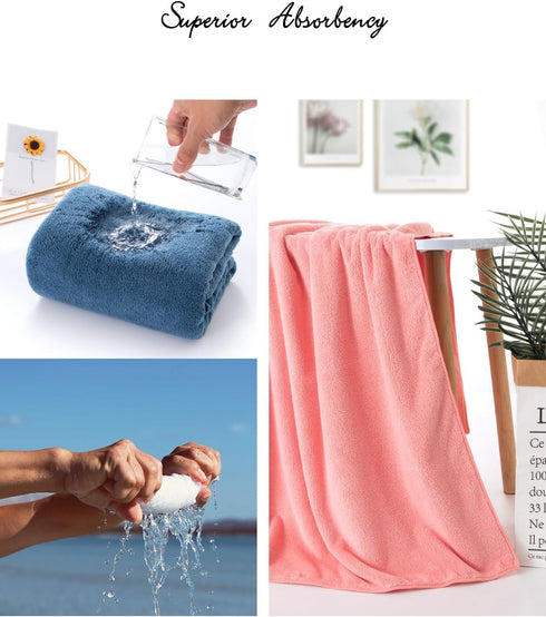 Lumimi 8-Piece Set 55" 27" 4 4 Soft Microfiber Towel Incredibly Absorbent Lightweight Quick Dry and Durable, L x W