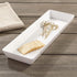 US Acrylic Avant White Plastic Serving Trays - Set of 4, 15” x 5” Narrow Reusable Platters for Appetizers & Desserts