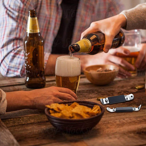 3 Pieces Magnetic Bottle Openers, Classic Beer Opener, Stainless Steel Small Bottle Opener with Magnet for Camping and