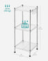 3-Tier 3 ULGR103E01 SONGMICS Bathroom Shelf, Storage Rack for Small Space, with PP Shelf Liners, Removable Hook