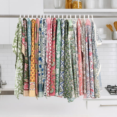Set 12-16 x28 100% Ridhi Mix Hand Block Print Cotton Kitchen Towel of Ultra Absorbent Quick Dry Cotton Dish Towels