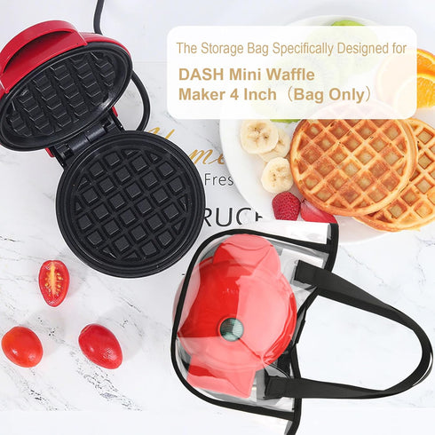 Beautyflier Carrying Bag for DASH Mini Waffle Maker 4 Inch, Portable Clear Organizer Bag for Baking and Cooking (Bag
