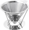 uxcell 600 Mesh Pour Over Coffee Dripper, 124mm Diameter Reusable Coffee Filter with Bracket