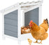 PETSFIT 1 Hole Chicken Nesting Box-All Weather PVC Roof, Natural Wood Design
