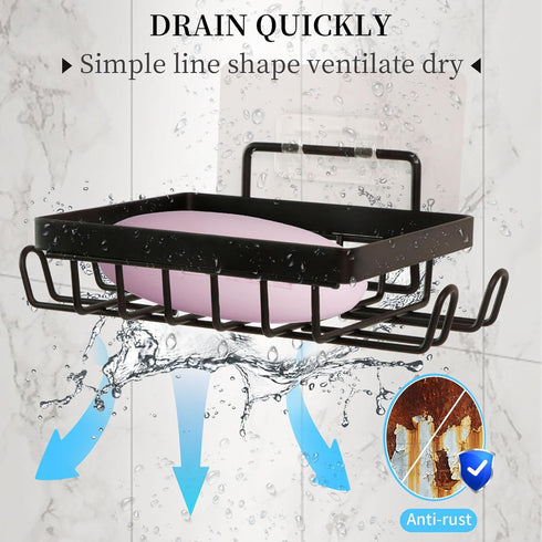 Carrie Joe Soap Holder Self Draining Soap Dish Razor Holder for Shower Wall Not Punched Easy Clean Bar Soap Holder Fit