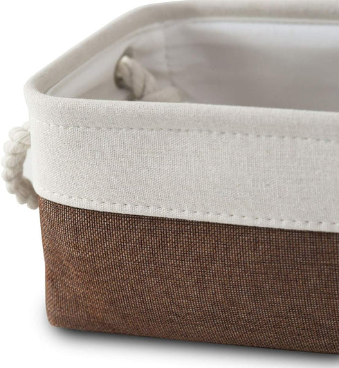 Small Storage Baskets for Shelves, Fabric Storage Baskets for Closet, Rectangular Collapsible Organizing Baskets