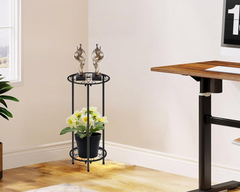 2 23.9 inch, CASIMR Plant Stand Indoor Outdoor, Metal Rustproof Flower Shelf Tier Tall Multiple Plant Pot Holder Rack
