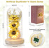 Sunflower Gifts for Women, Artificial Sunflowers in Glass Dome with LED Strip, Birthday Gifts for Mom & Grandma,