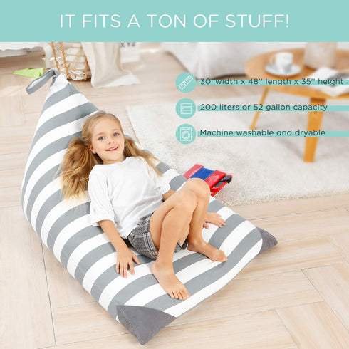50"x 35" Aubliss Stuffed Animal Storage Bean Bag Chairs Cover, Extra Large Bean Bags Chair for Kids Adults, Beanbag Toy