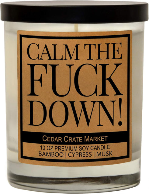 Funny Candles Gifts for Women and Men - Calm The F Down Birthday Candles for Friends, 100% Soy Wax