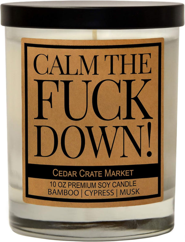 Funny Candles Gifts for Women and Men - Calm The F Down Birthday Candles for Friends, 100% Soy Wax