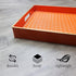 15.7"*10.2" Orange Decorative Coffee Table Tray, Rectangular Plastic Serving Tray with Handles for Living Room