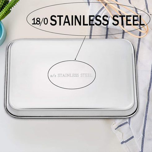 TeamFar Stainless Steel Baking Sheet, Healthy Non-Toxic Cookie Pan, Easy Clean & Dishwasher Safe