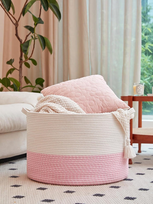 Extra Large Cotton Rope Basket 22" x 14", Toy Basket for Storage