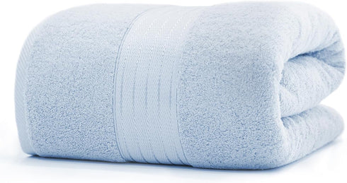 COZYART Light Blue Oversized Bath Sheet for Bathroom 35x70 Cotton Body Shower