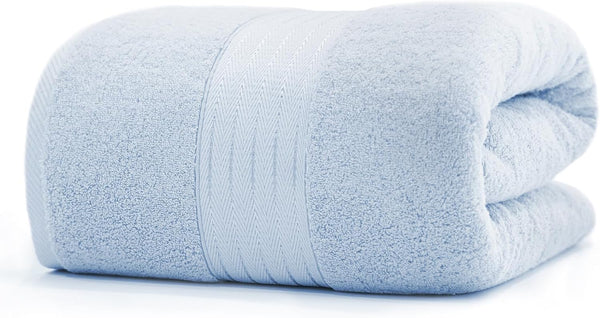 COZYART Light Blue Oversized Bath Sheet for Bathroom 35x70 Cotton Body Shower