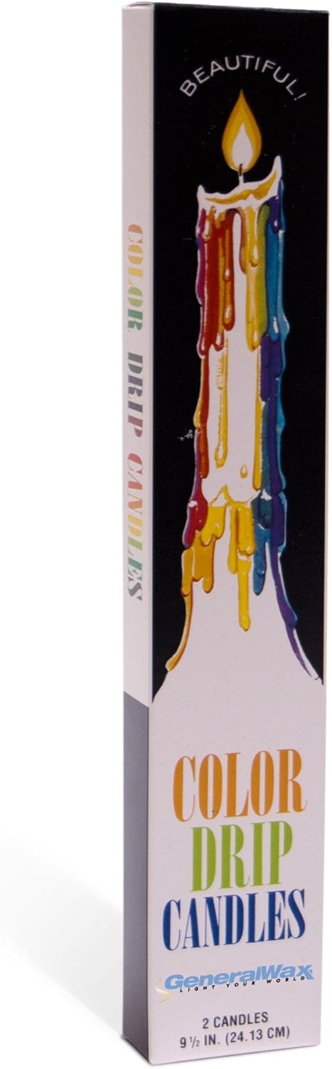 Color Drip Candles, Unscented, 3-Pack (6 Candles Total)
