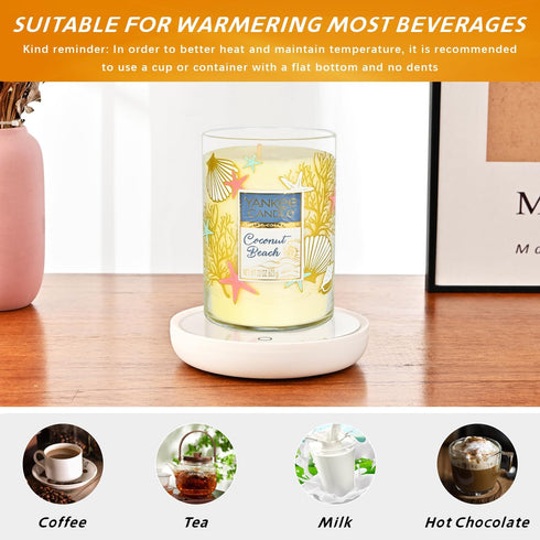 2PCS ASAWASA Smart Candle Warmer for Large Jar, Coffee Mug Warmers, with Gravity Switch Auto Shut-On/Off, Safely