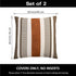 Pack of 2 Farmhouse Decorative Throw Pillow Covers, 18x18 Modern Faux Leather Rustic Stripe