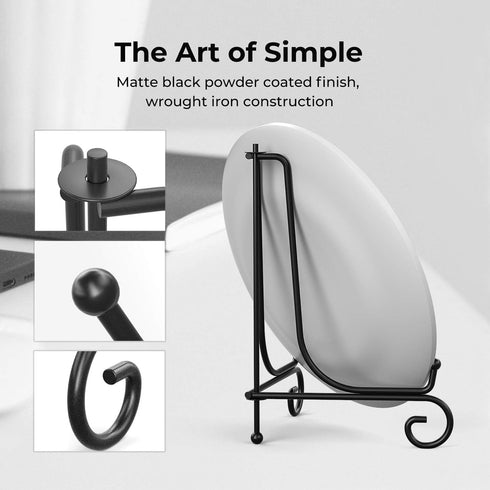 TR-LIFE 6 Inch Plate Stands for Display - 2 Pack Metal Easel Stand for Picture Frame, Decorative Plates