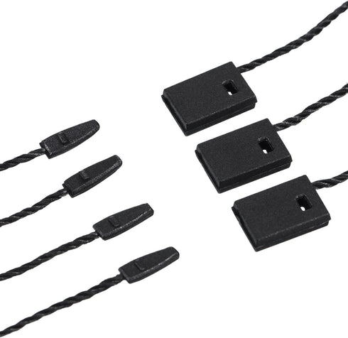 Hestya 500 Pieces Hang Tag String – Black, 500 Pieces Black Pins, 6.6 Inch Nylon String Price Tags, Plastic Fastener,