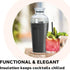 OGGI Groove Insulated Cocktail Shaker, 17oz Double Wall Vacuum Insulated Stainless Steel Mixer with Built-In Strainer