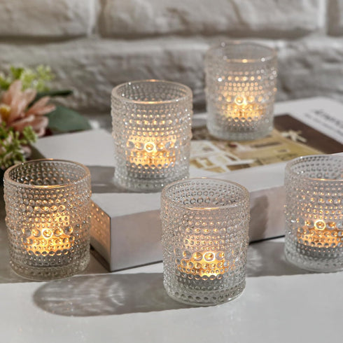 48 Packs Votive Candle Holders, Clear Tea Lights Candle Holders Bulk Tealight Candle Holder for Table Glass Holder