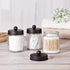 Apothecary Jar Canisters for Bathroom Vanity, Qtip Holder Storage Organizer with Stainless Steel Lids & Cute Stickers,