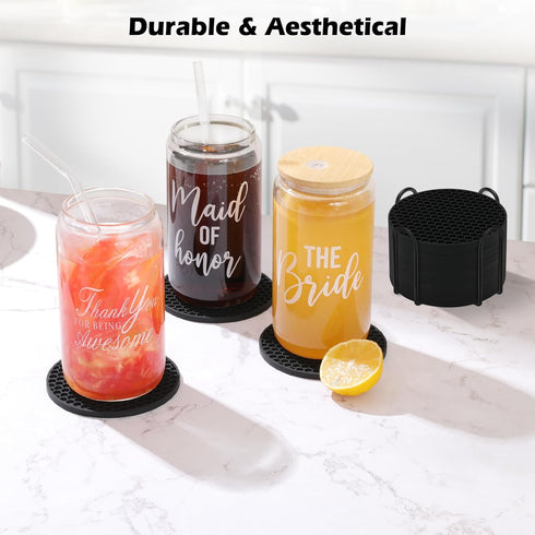 TWTLi Set 6 (6 Coasters of with Holder,Coasters for Drinks,Coffee Table Decor Coaster,Suitable for Kinds