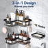 12 3-Pack YASONIC Corner Adhesive Shower Caddy, with Soap Holder and Hooks, Rustproof Stainless Steel Bathroom