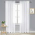 DWCN 95 Inch Length Sheer Curtains, 2 Panels Set, White Rod Pocket Lightweight Voile Drapes for Bedroom/Hotel