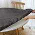 NLMUVW Round Fitted Vinyl Tablecloth with Elastic Edge, 100% Waterproof PVC Table Cover for Indoor/Outdoor, Black