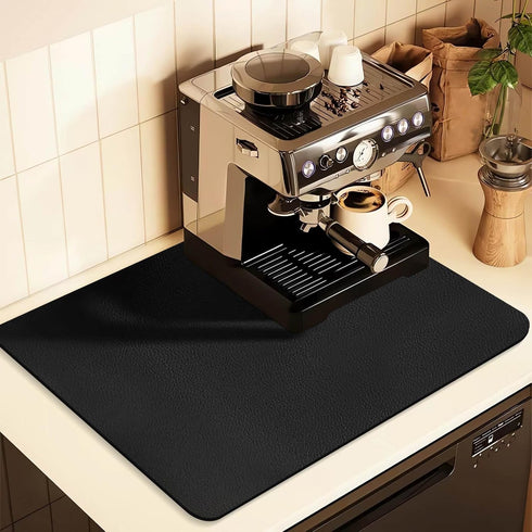 Coffee Mat 12"x19" for Countertops, Absorbent Rubber Mat for Coffee Maker Espresso Machine, Dish Drying Mat