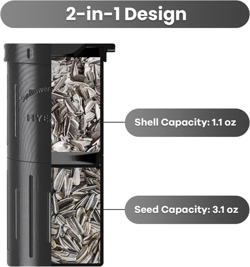 FIYEMNI 3D Sunflower Seed Spit Cup, with Seed Storage & Shell Disposal. Printed Portable Pistachios Snack Nut Bowl Cup