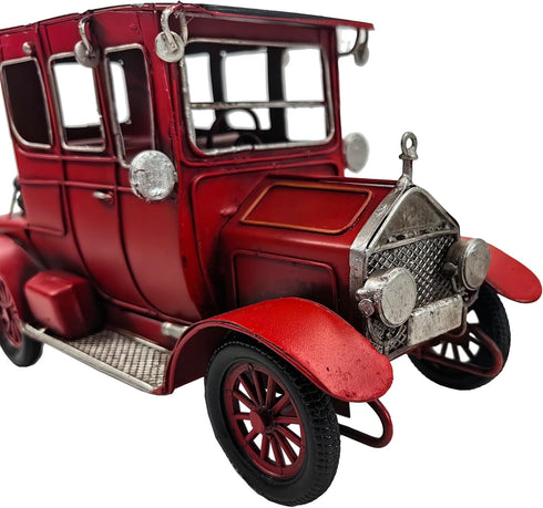Berfutall 10'' Iron Classic Red Classic Cars Model Collectible Vehicle Decoration for Table Top Decor