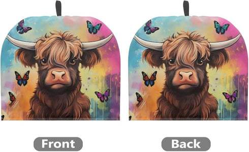 Highland Cattle Tea Cozy for Teapot Insulated Tea Pots Cover Sunflower Teapot Cosy Tea Cup Warmer Covers Dust Proof Portable Teapot Cozies Kitchen Accessory Gifts for Women Men