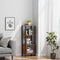 TUTOTAK 4 Tier Bookcase and Bookshelf, Narrow Book Shelf with Door for