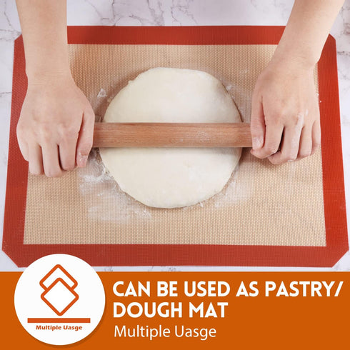 STATINT Premium Food Safe Non-Stick Silicone Baking Mat, Pack of 2, 16.5" x 11.6" for Cookie Oven Reusable