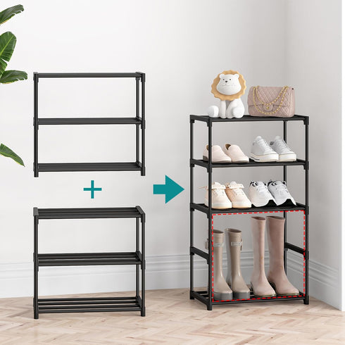3 (16.3" Closet Autonomier Tier Extra Small Shoe Rack Wide), Narrow Stackable Shoe Shelf for Kids Toddler Adult