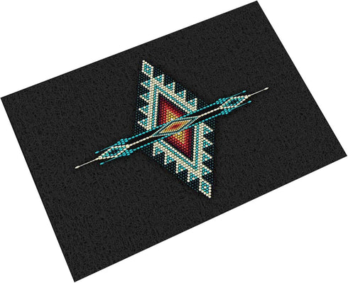 Welcome Doormat Native Southwest Aztec Navajo Indoor Outdoor Mat, 16x24 Bath Rug for Kitchen and Garden