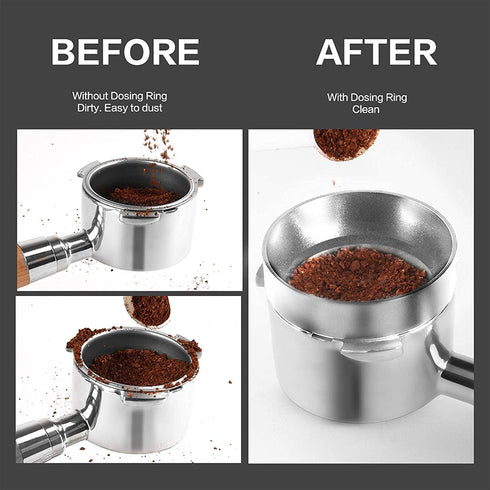 1pc Espresso Dosing Funnel 51/53/58mm, Aluminum Coffee Dosing Ring for Home Coffee Bar Shop Essential Accessories