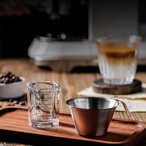 Espresso Shot Glasses - 2 OZ / 60ML with 26-Incremental Measurement (Sturdy-2 pack)