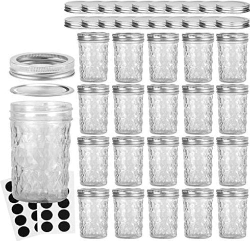VERONES Mason Jars 8OZ, 8 OZ Canning Jars Jelly Jars with Regular