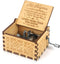 Music Box Hand Crank Engraved Musical Box, You are My Sunshine Antique Vintage Gift for Daughter from Mom