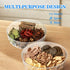 Tremeals 5-Compartment Round Spice Organizer Box with Lid Clear Seasoning Container for Kitchen BPA-Free Food Grade